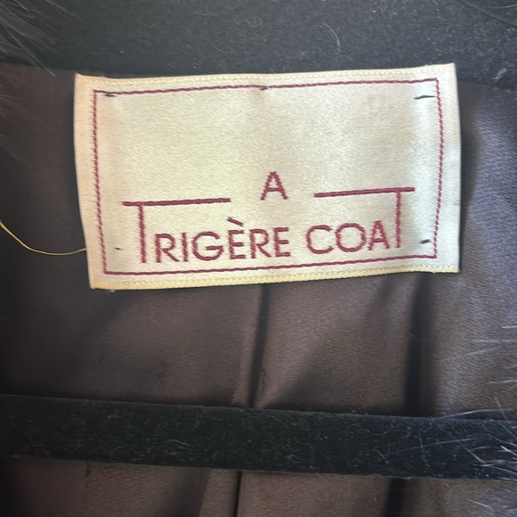 A trigere coat 100% wool with genuine fur trim 2 pockets - Picture 3 of 10